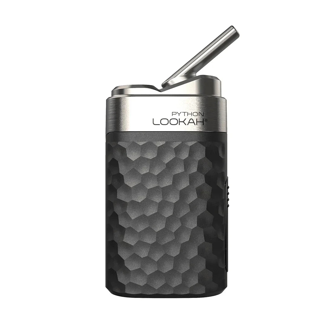 Lookah Python portable vaporizer with textured black body and metal mouthpiece