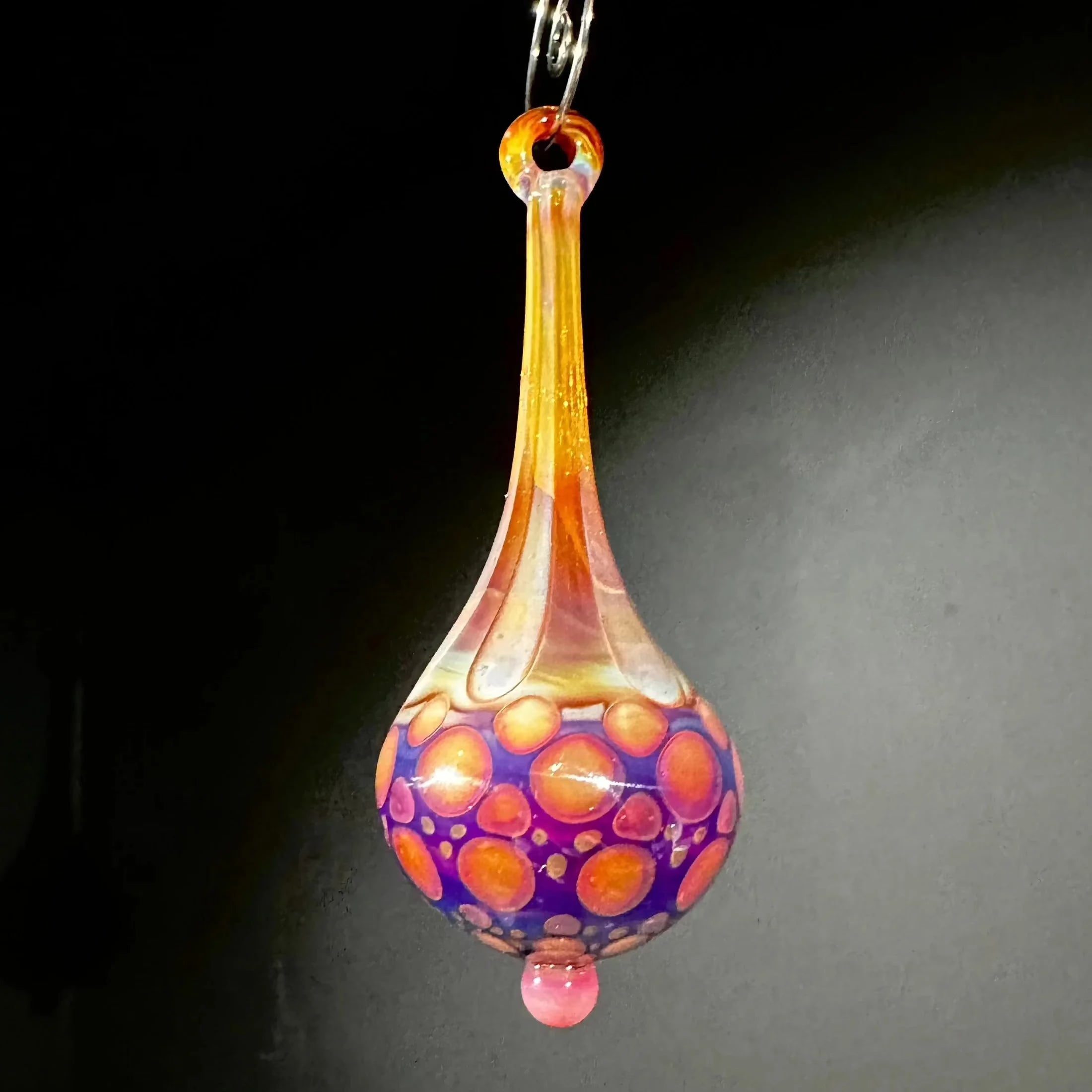 Holiday Ornament Collection: Suellen Fowler - Amber Purple Hobnail Ornament