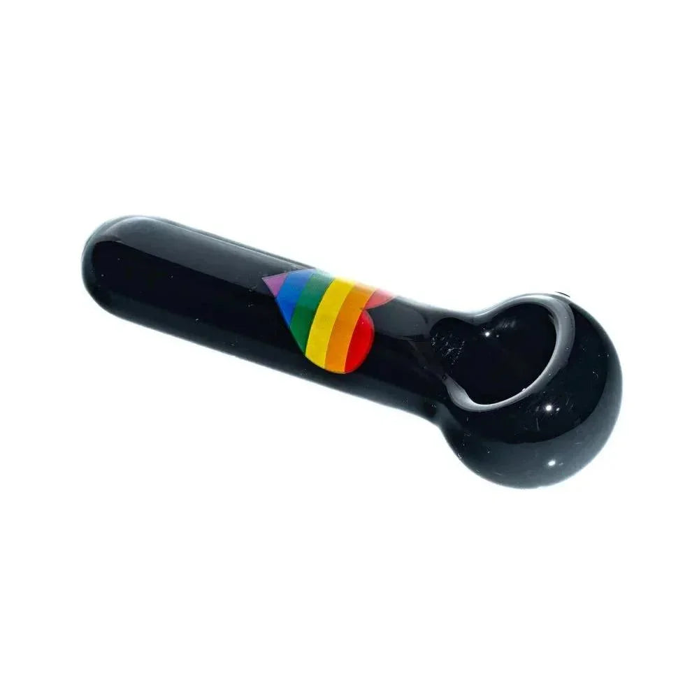 Jellyfish Glass - Black Rainbow Heart Large Spoon