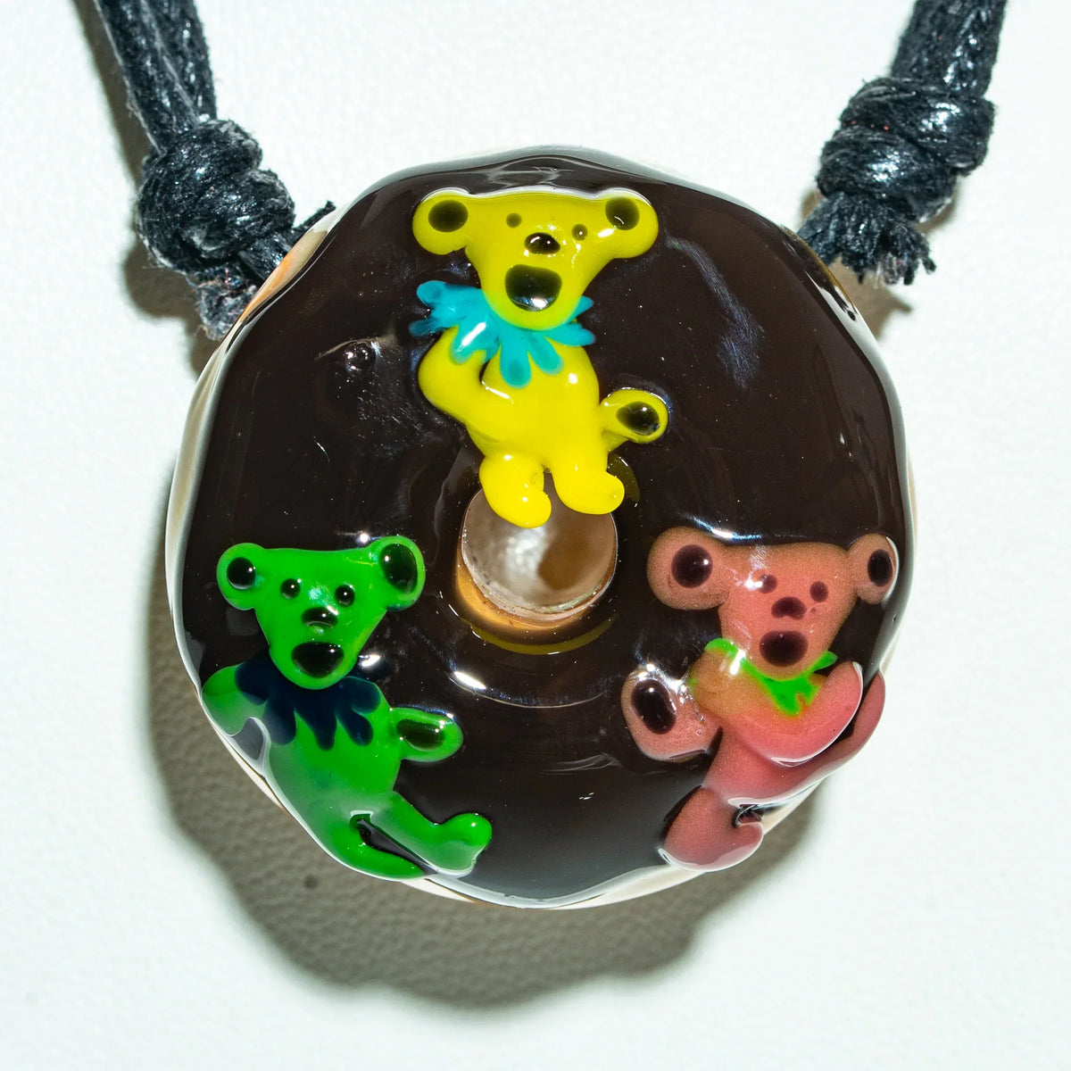 Dancing Bears Donut Pendant by KGB Glass x Sarah Marblesbee