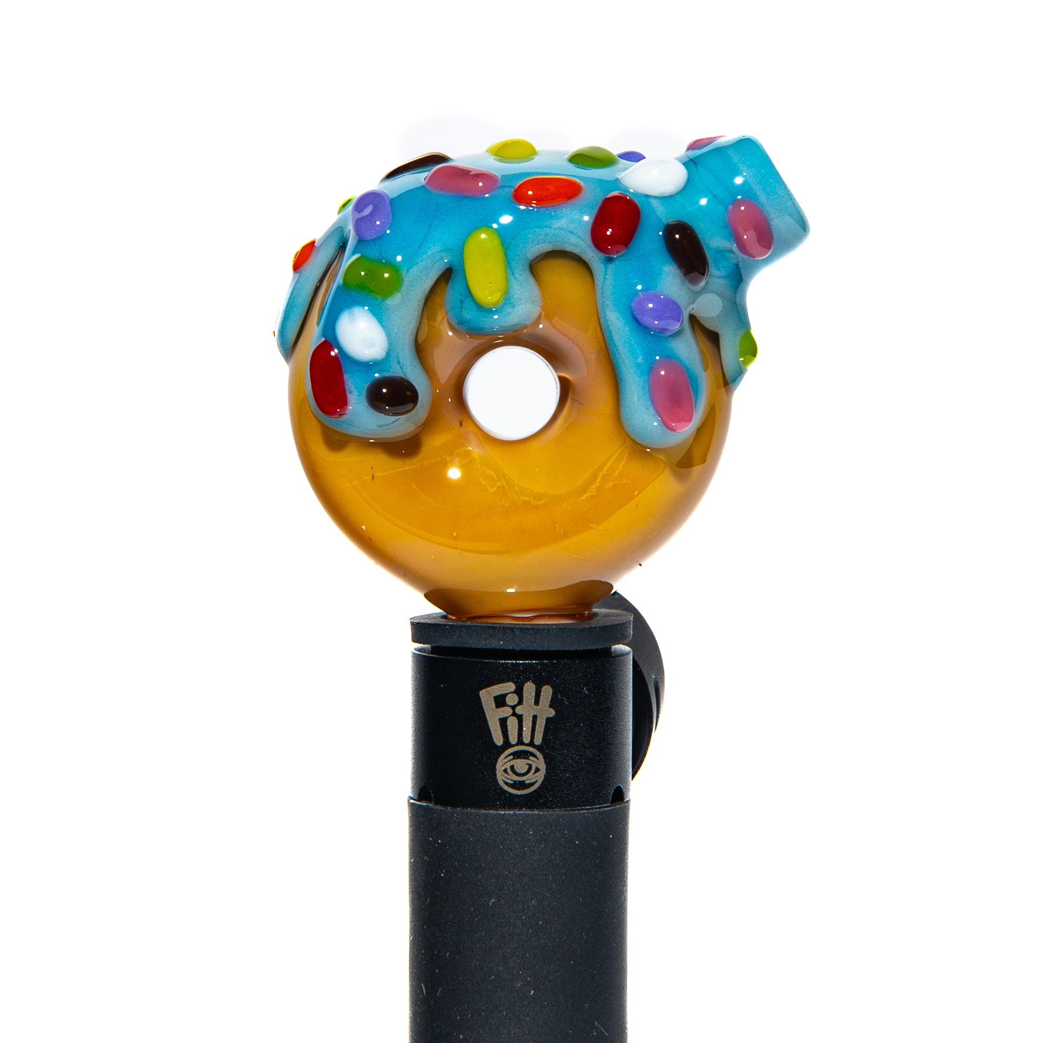 KGB Glass - Blue Raspberry Drip & Rainbow Sprinkles Donut Pivot Mouthpiece