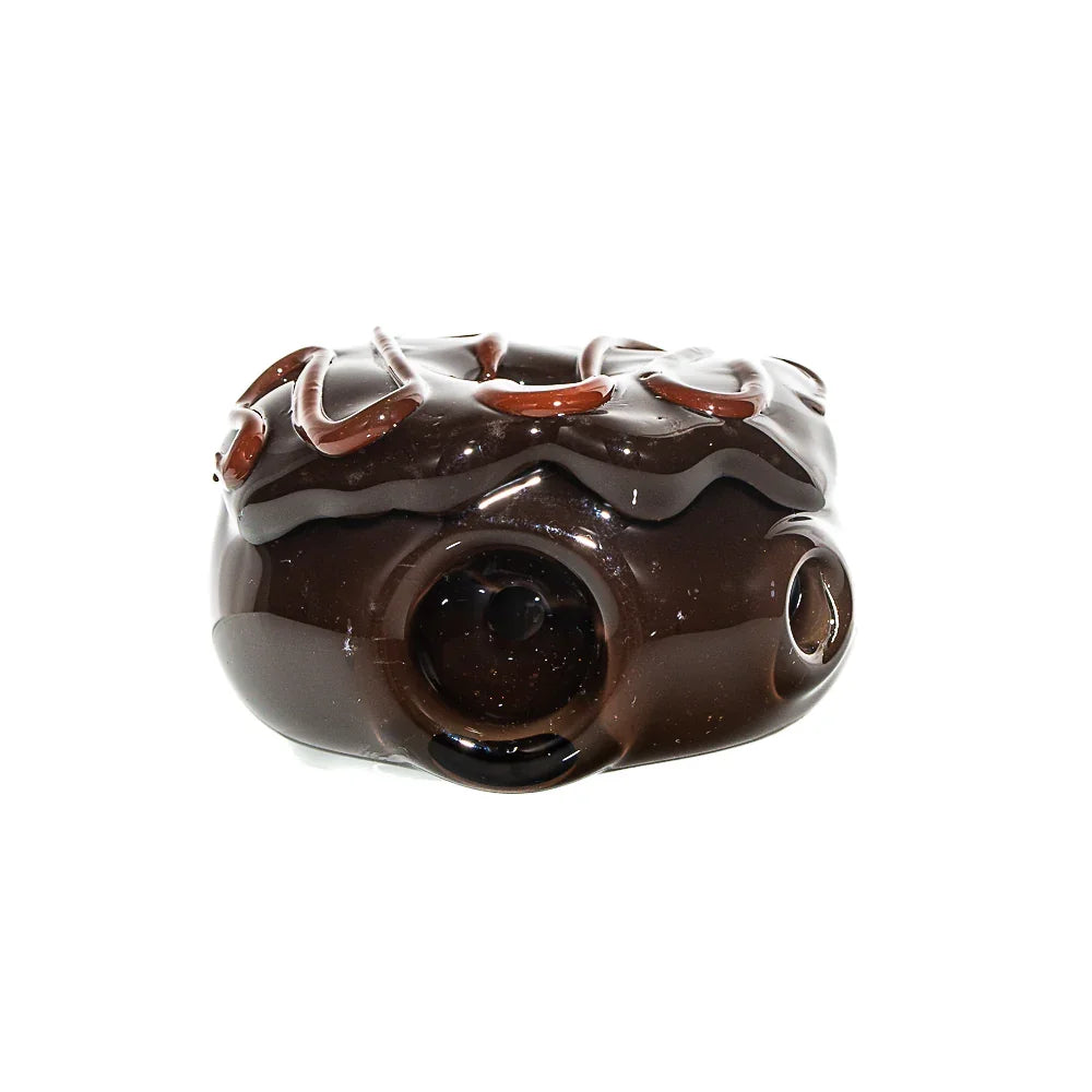 KGB Glass - Chocolate Frosted Chocolate Drizzle Mini Donut Dry Pipe