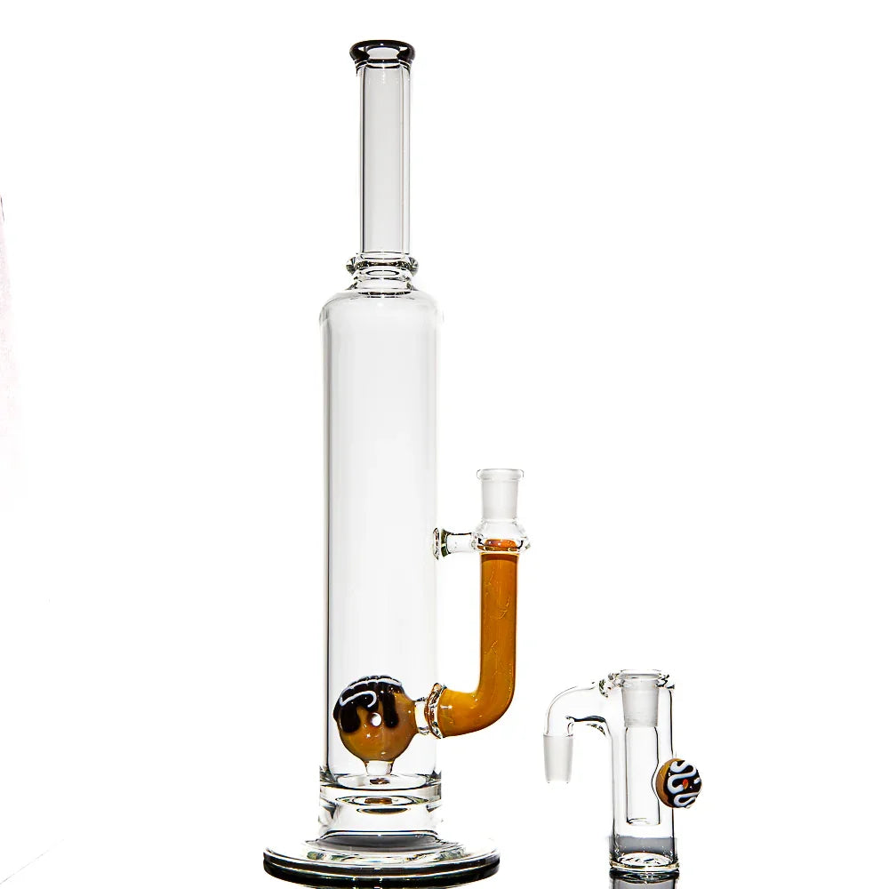 KGB Glass - Chocolate Frosted Vanilla Drizzle 14mm Donut Tube