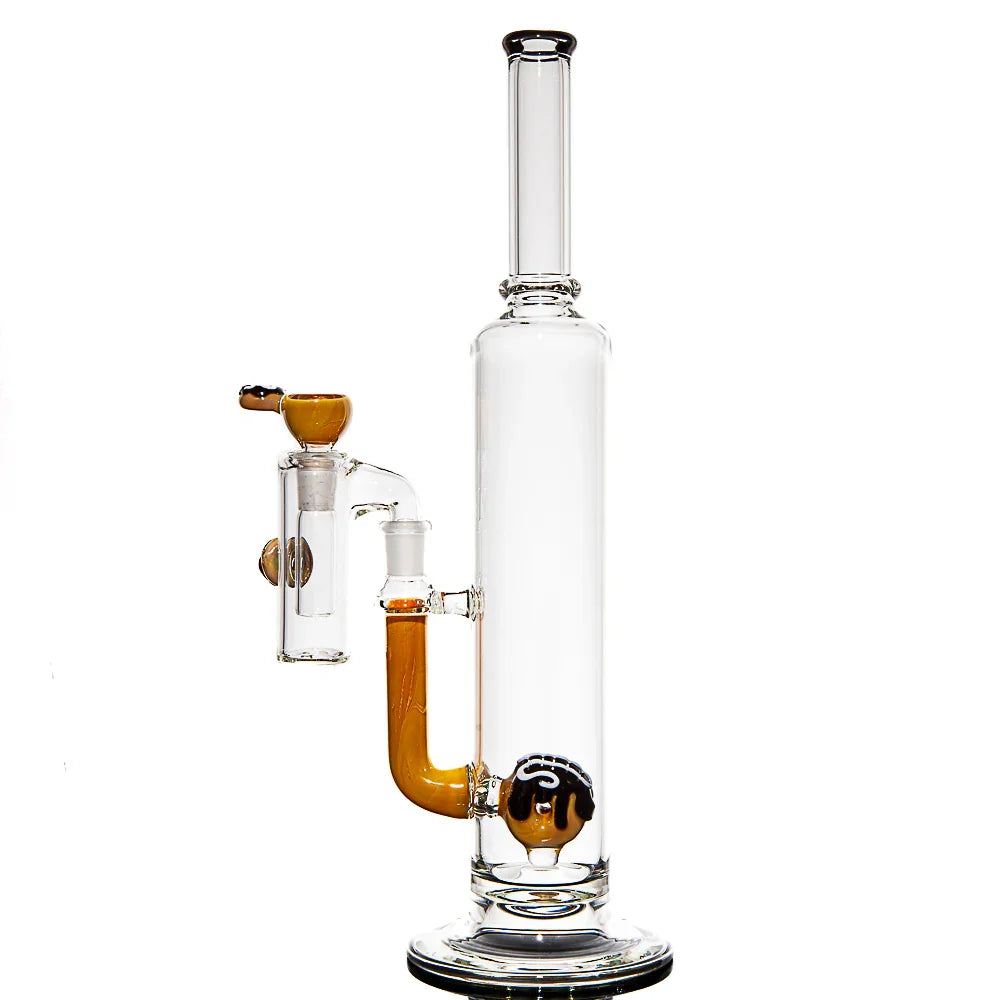 KGB Glass - Chocolate Frosted Vanilla Drizzle 14mm Donut Tube