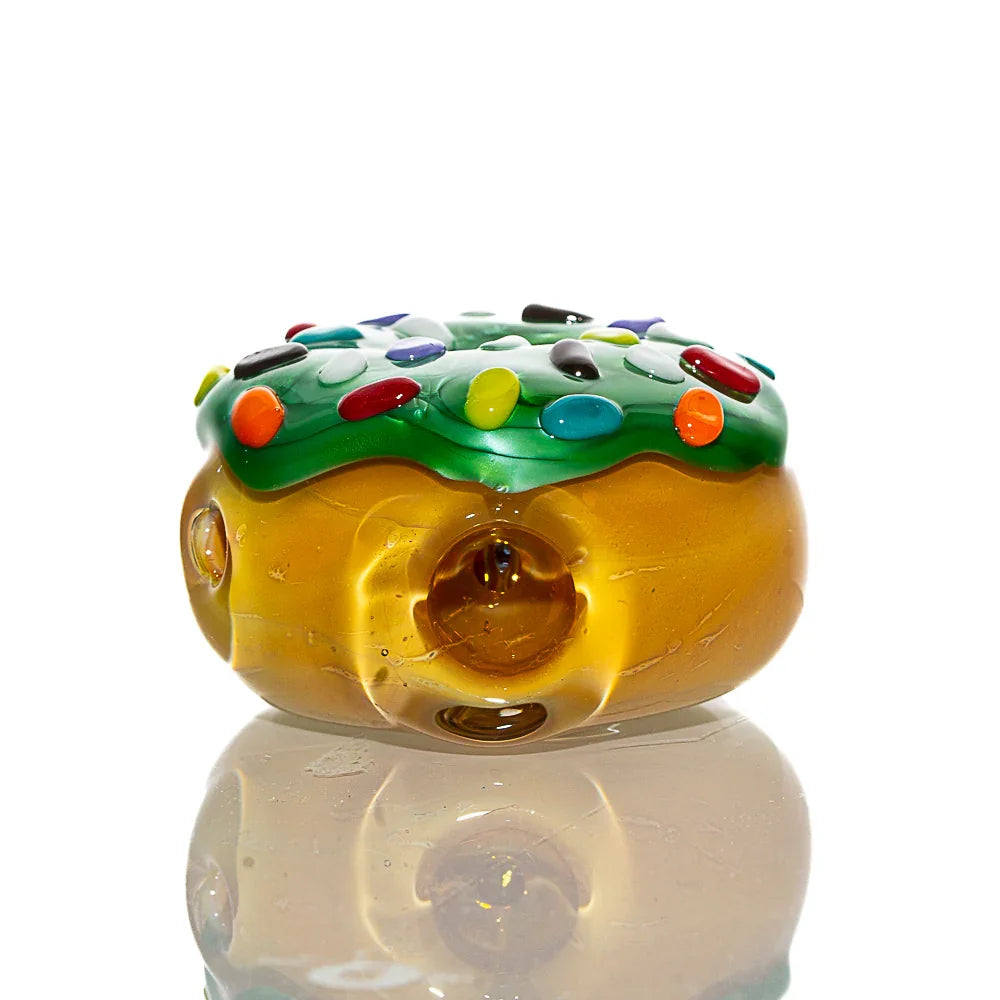KGB Glass - Chromium Frosted Sprinkle Mini Donut Dry Pipe