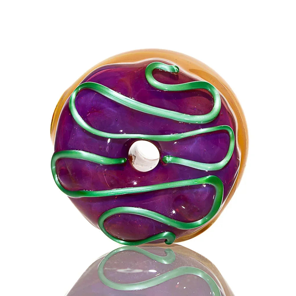 KGB Glass - Grape Frosted Chromium Large Donut Dry Pipe