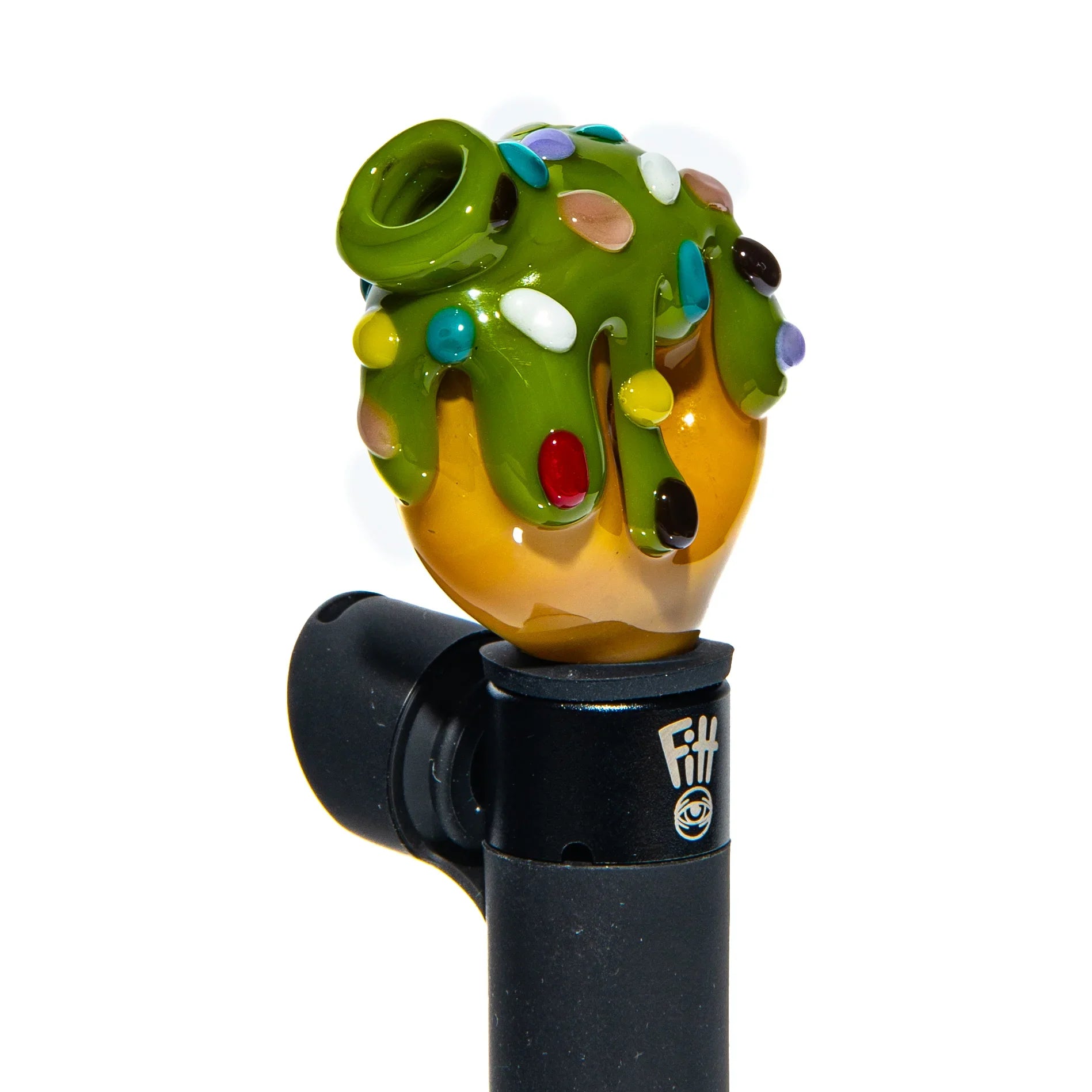 KGB Glass - Pistachio Drip & Rainbow Sprinkles Donut Pivot Mouthpiece