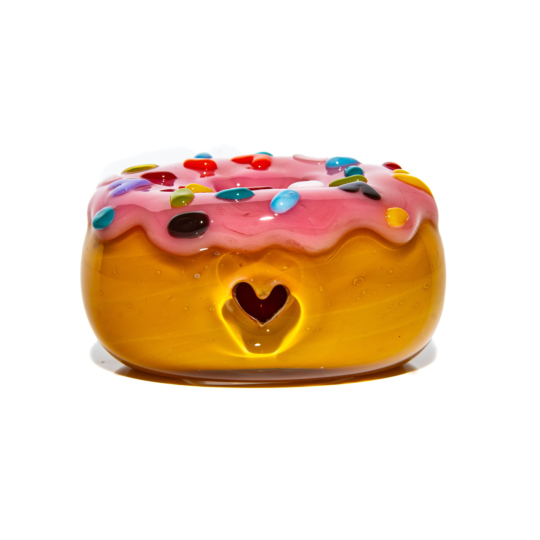 KGB Glass x Sarah Marblesbee - Strawberry & Rainbow Heart Sprinkles Donut Pipe