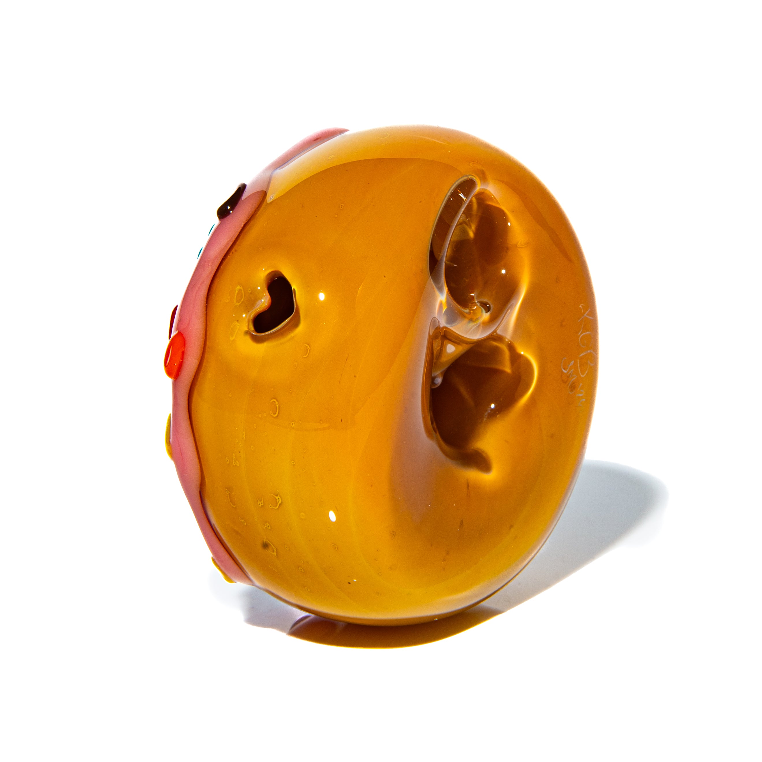 KGB Glass x Sarah Marblesbee - Strawberry & Rainbow Heart Sprinkles Donut Pipe