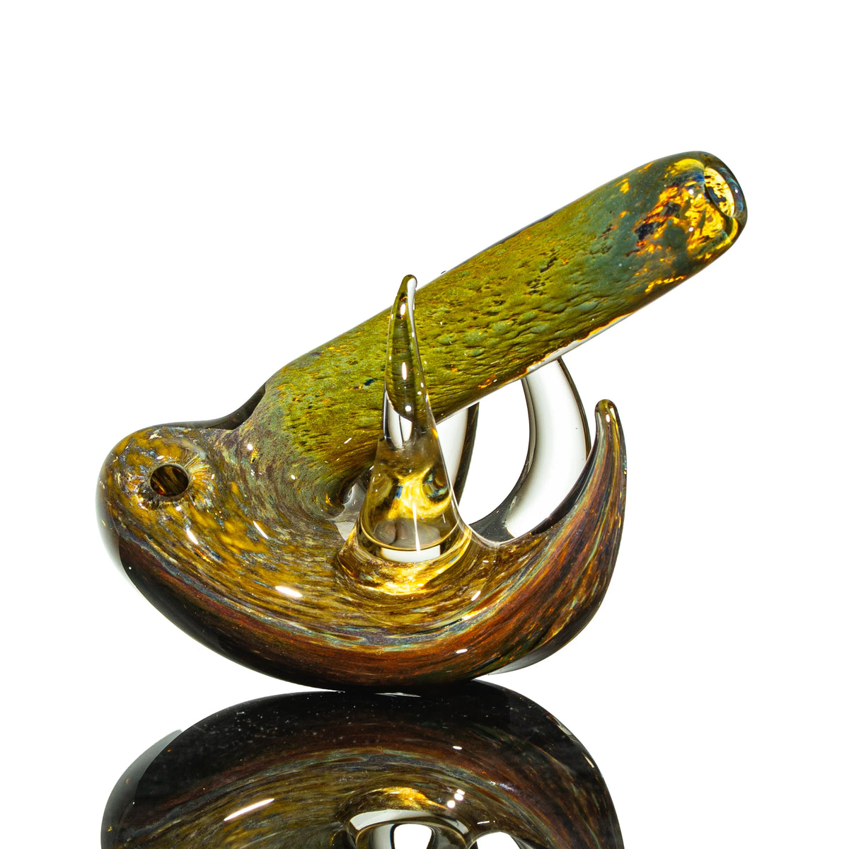Hand-blown glass Rust Rocker Spoon by Kevin Beecher