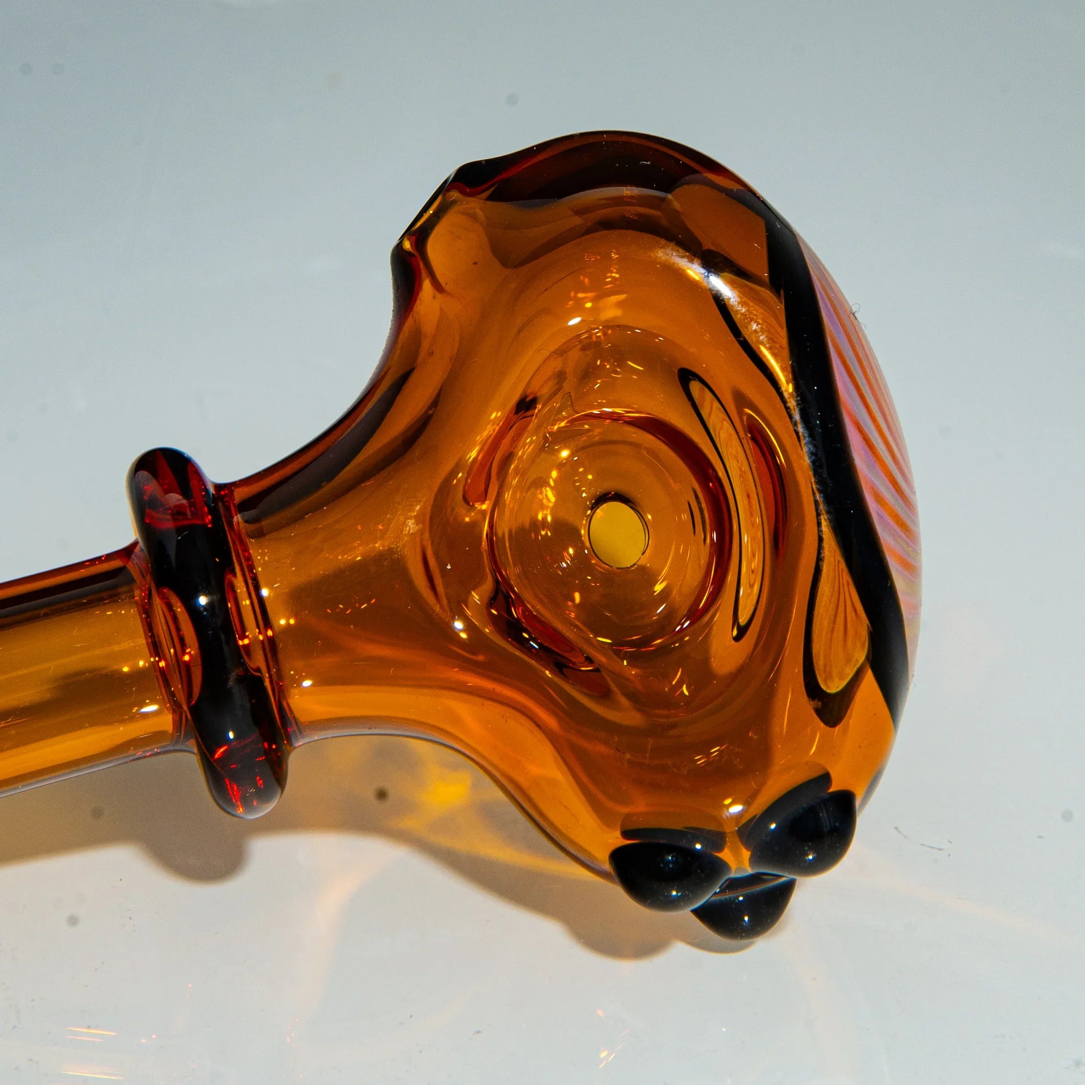 Kyle White Glass - Amber & Black Dot Portal Spoon