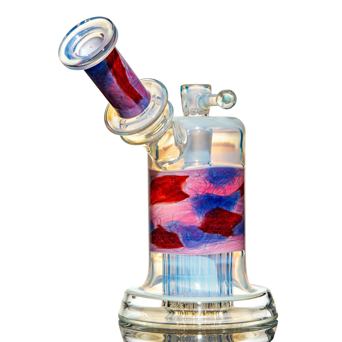 Hand-blown glass water pipe by Leisure Glass