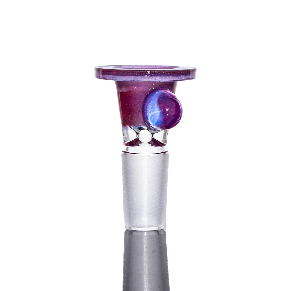 14mm wildberry glass slide with purple and blue accent, clear joint, for water pipe