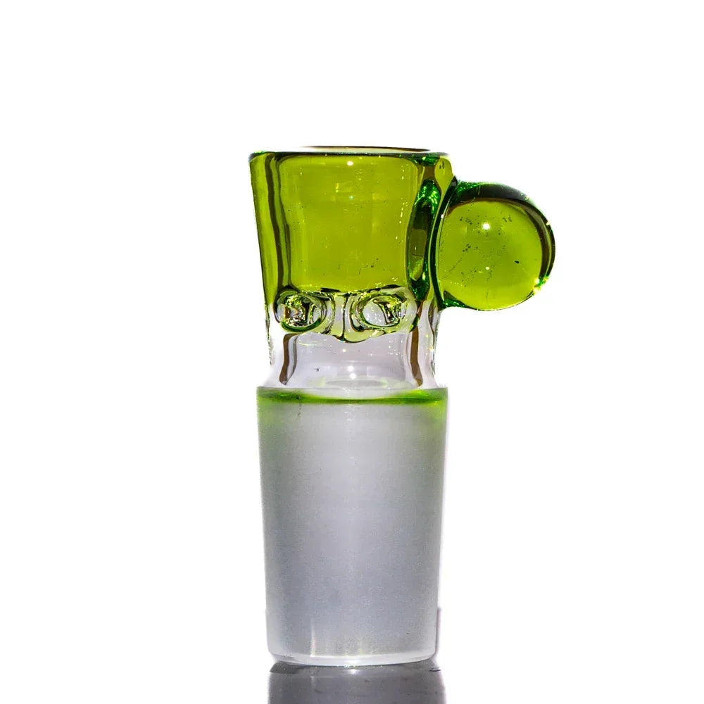 Green 18mm glass martini slide with four-hole design for water pipe accessories
