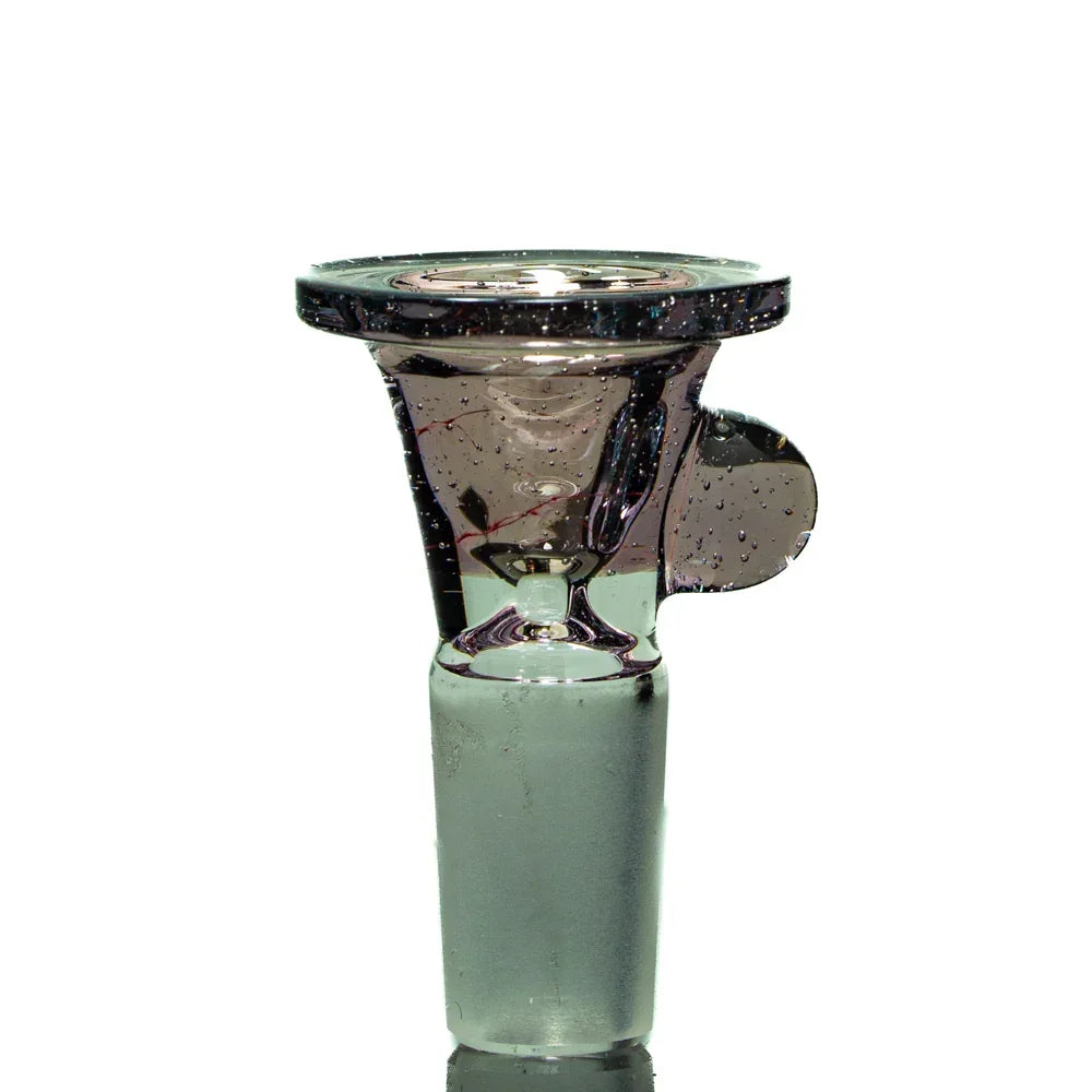 14mm glass slide bowl with clear sparkled finish for water pipe