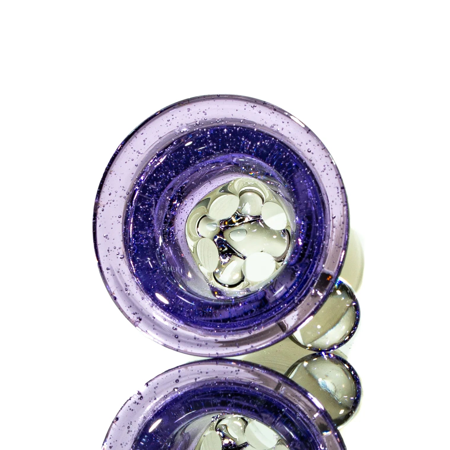 Llerandi Glass - Purple Lollipop Four Hole 18mm Slide