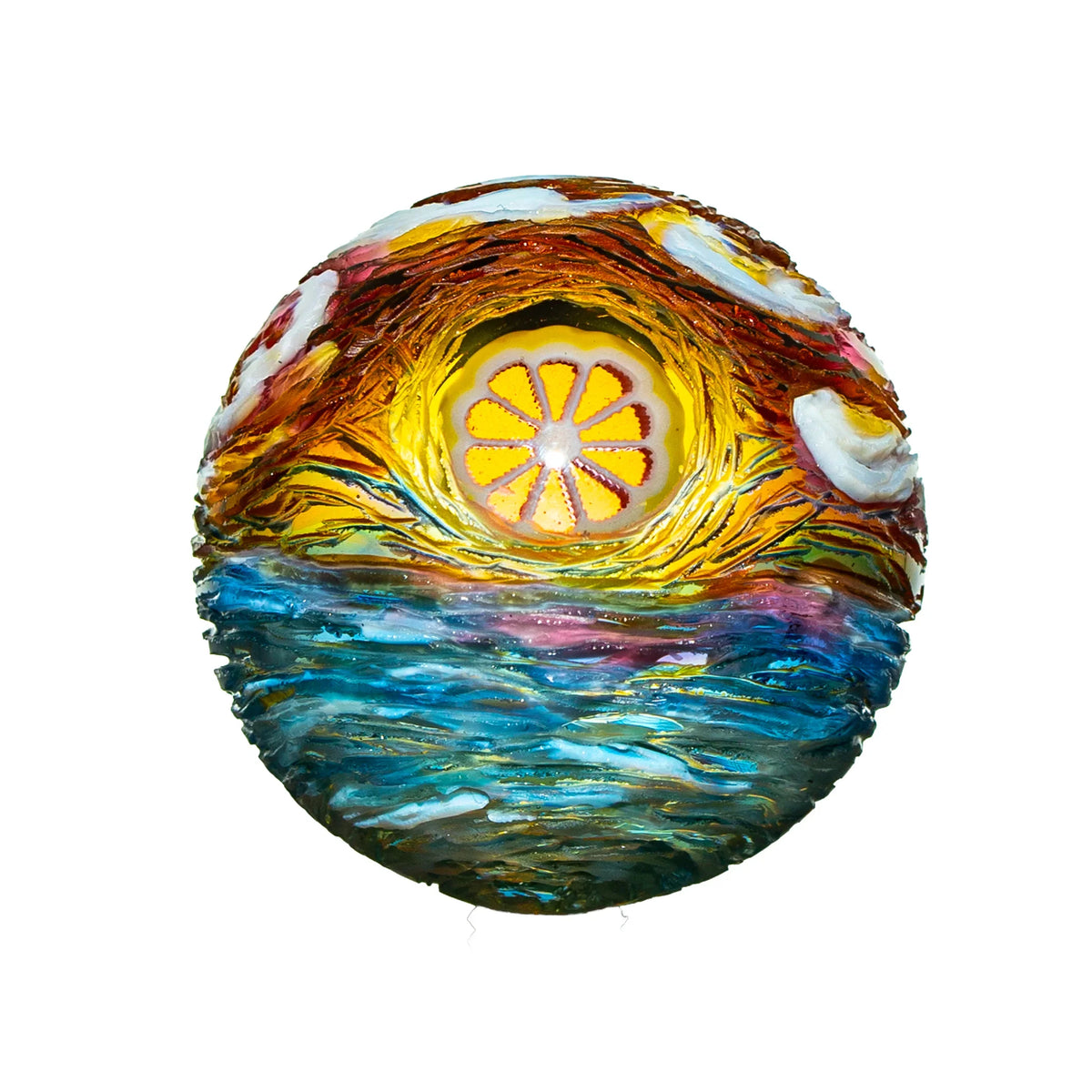 Hand-blown glass Small Marble by Sam Lyons x Hallie Cat