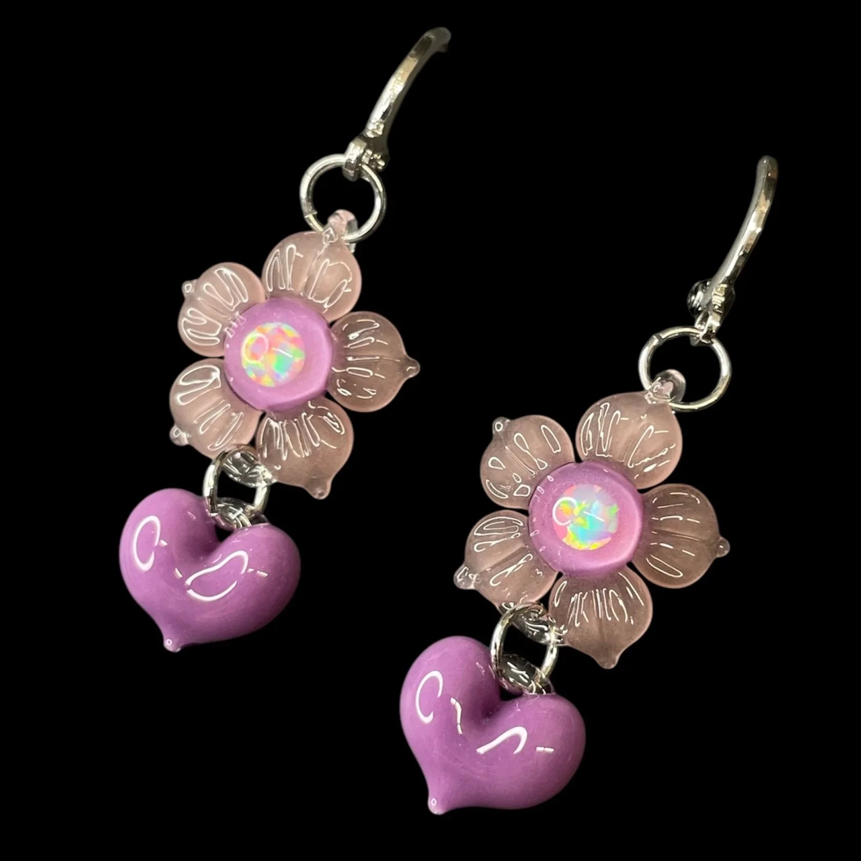 Mars Glassworks - Heart Earrings A