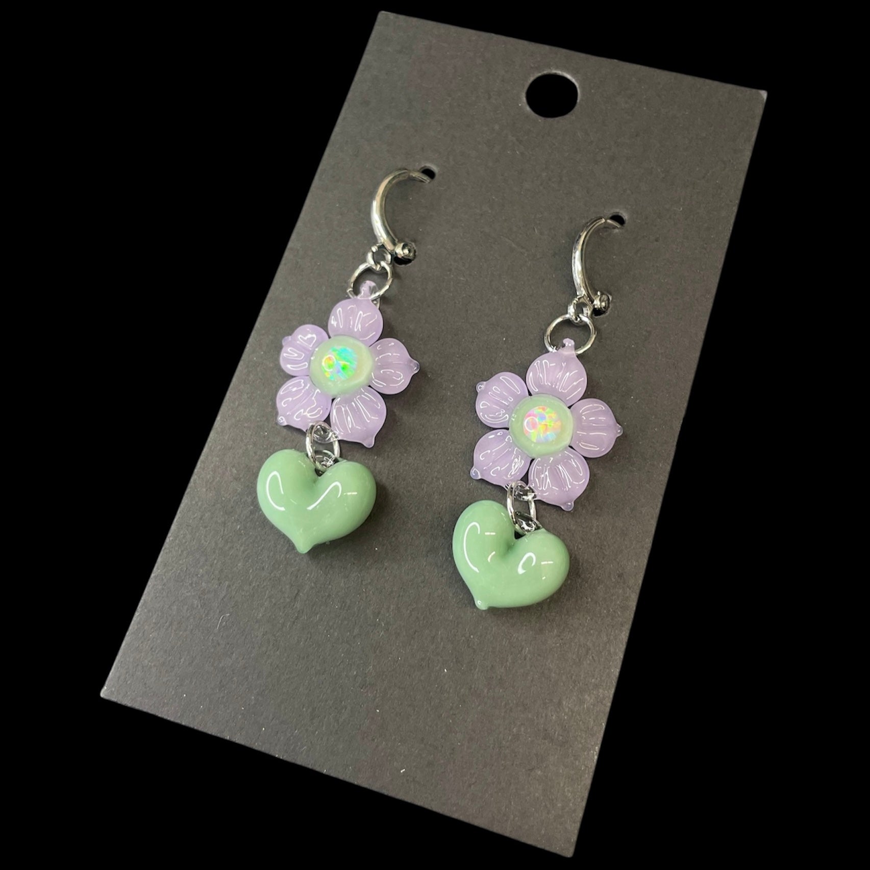 Mars Glassworks - Heart Earrings B