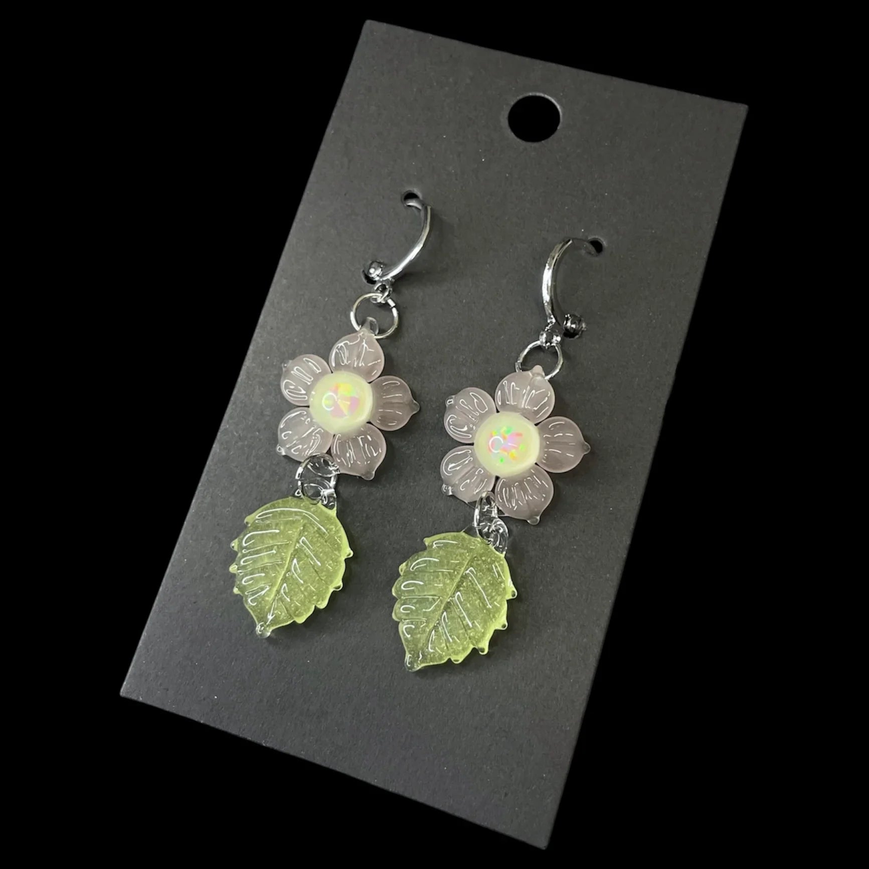 Mars Glassworks - Leaf Earrings A