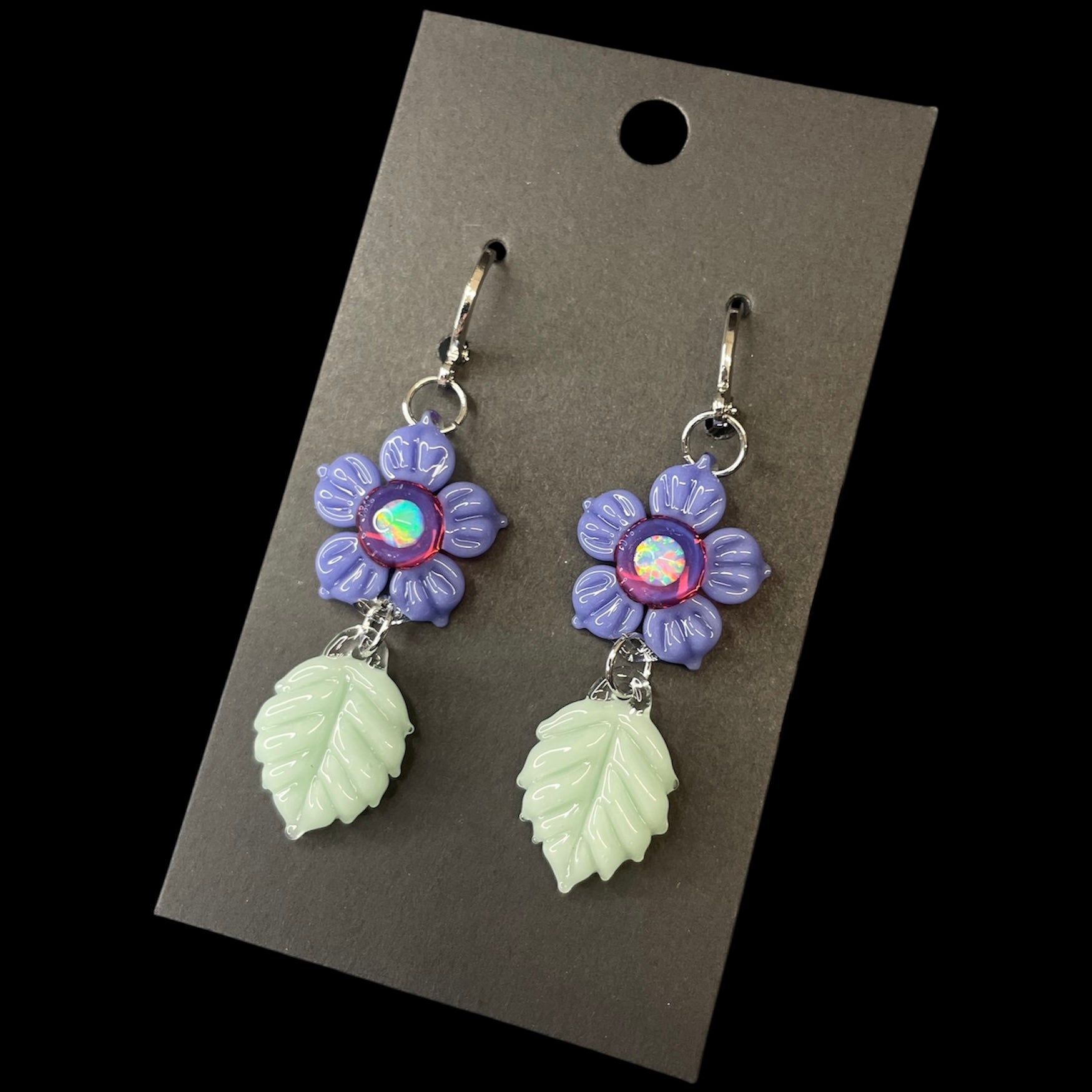 Mars Glassworks - Leaf Earrings B