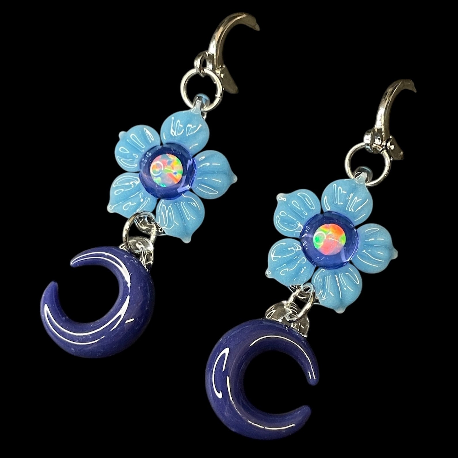 Mars Glassworks - Moon Earrings A