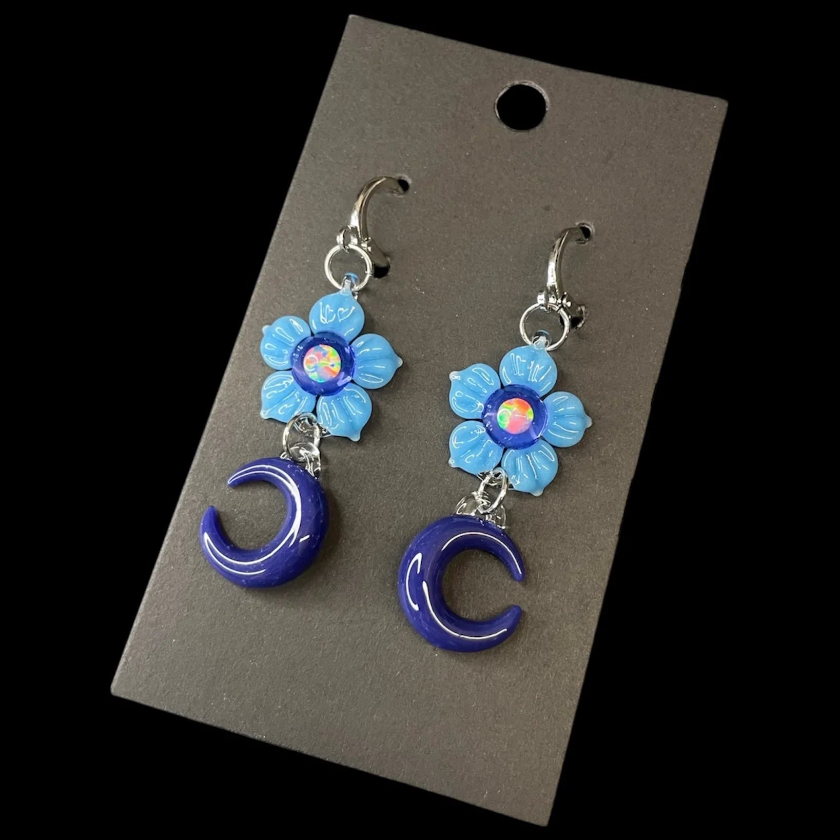 Mars Glassworks - Moon Earrings A
