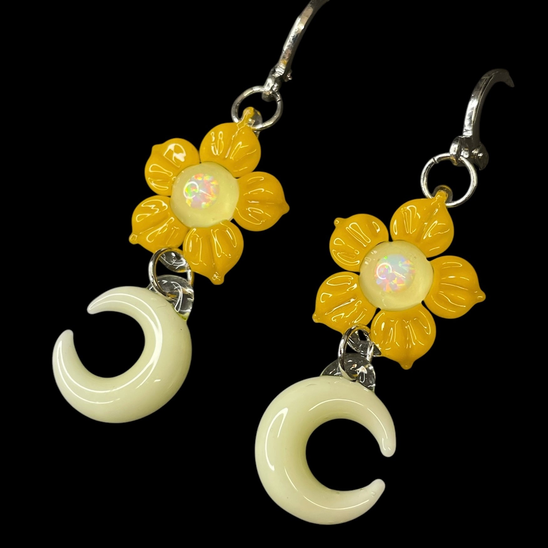 Mars Glassworks - Moon Earrings B