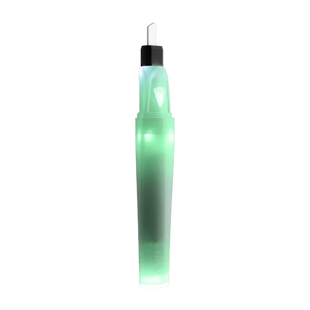 Glow-in-the-dark electric dab straw with green LED lights for vaping concentrates
