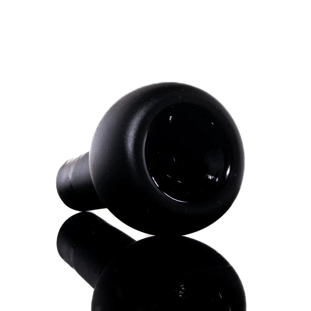 Black glass bowl piece for water pipe or bong, shown against a white background