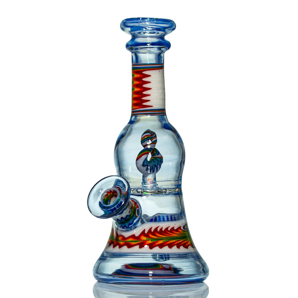 Rainbow hand-blown glass dab rig by Natey Love