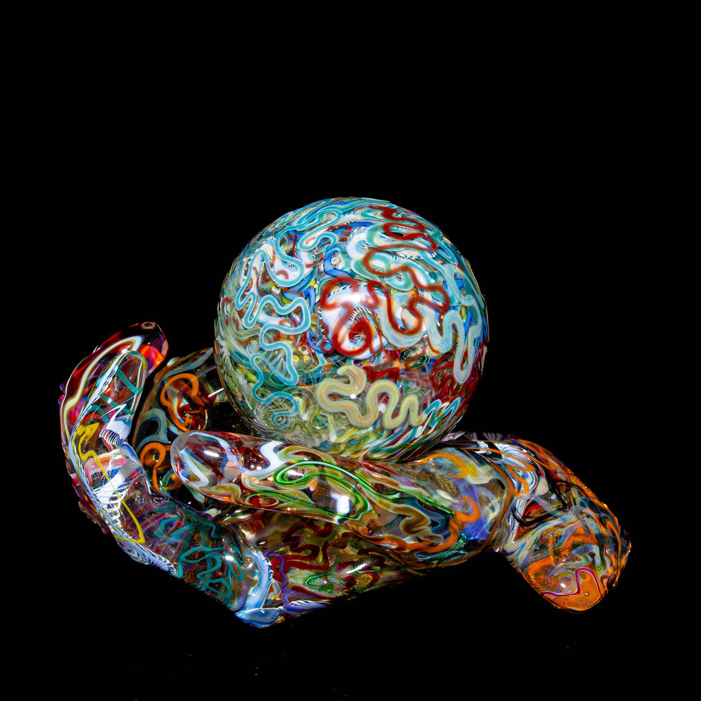 Oddball Glass - Scrapper Marble & Hand Stand