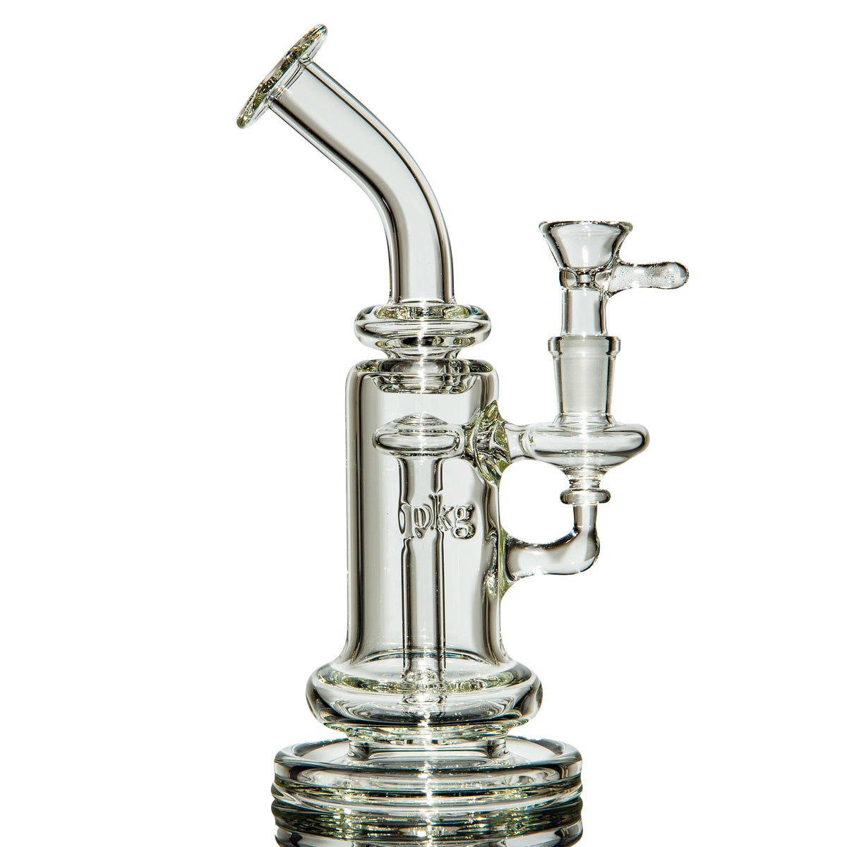 Hand-blown glass 14mm Single Disk Banger Hanger by PKG