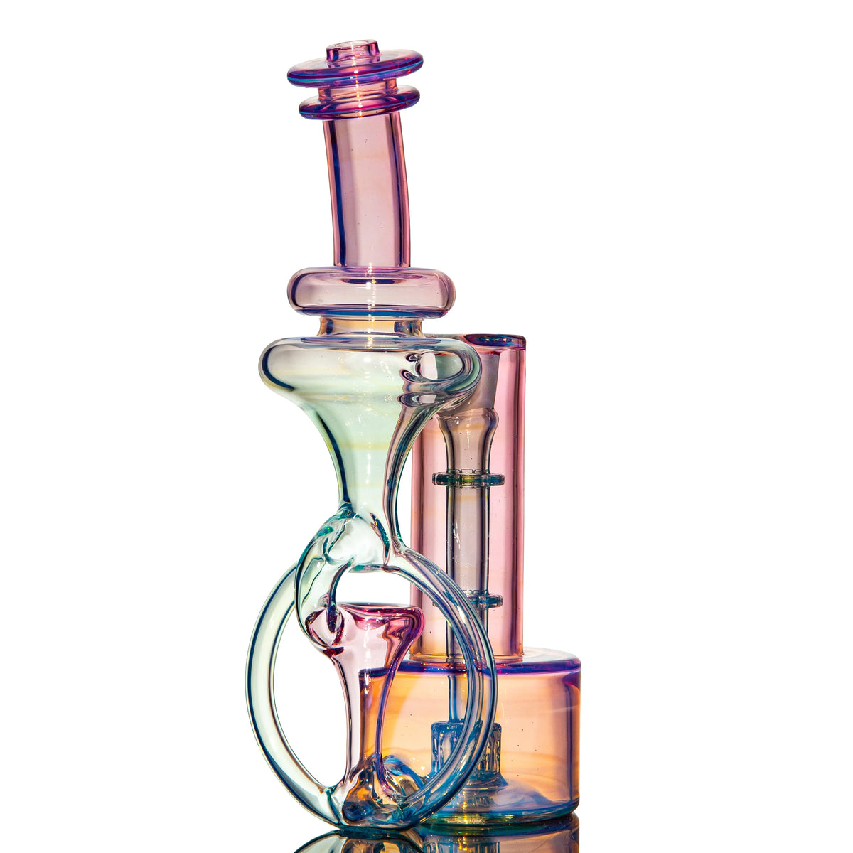 Hand-blown glass Marina & Telemagenta Fade 14mm Halo RBR by Bear Mountain Studios