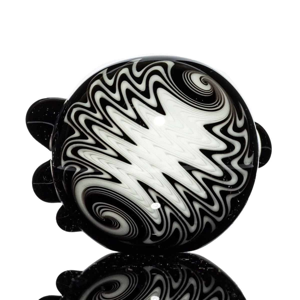 Puzzler Glass - Black & White Wig Wag Cap Spoon