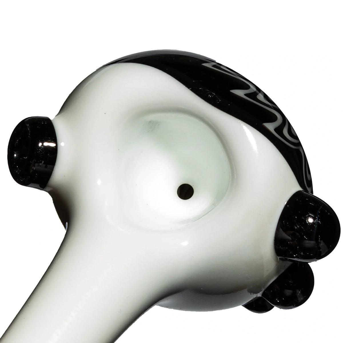 Puzzler Glass - Black & White Wig Wag Cap Spoon
