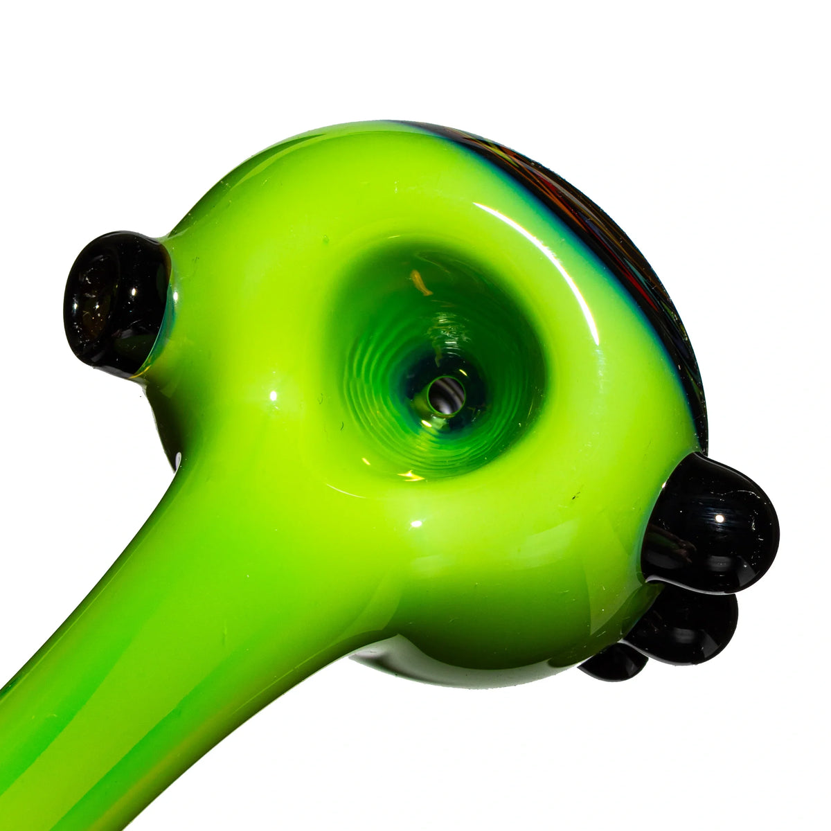 Puzzler Glass - Green & Rainbow Wig Wag Cap Spoon