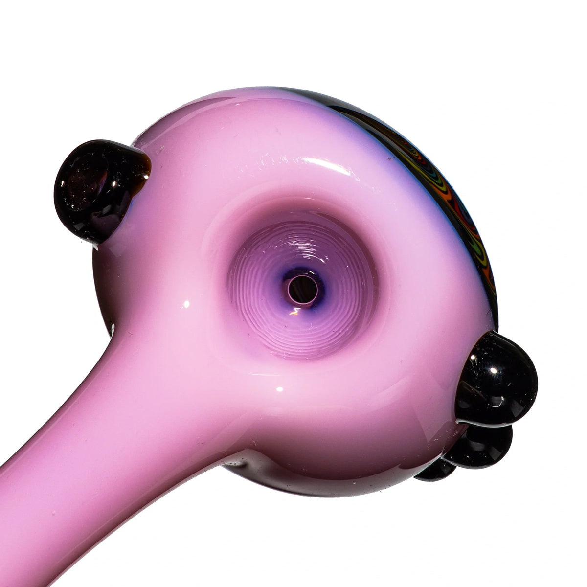 Puzzler Glass - Pink & Rainbow Wig Wag Cap Spoon