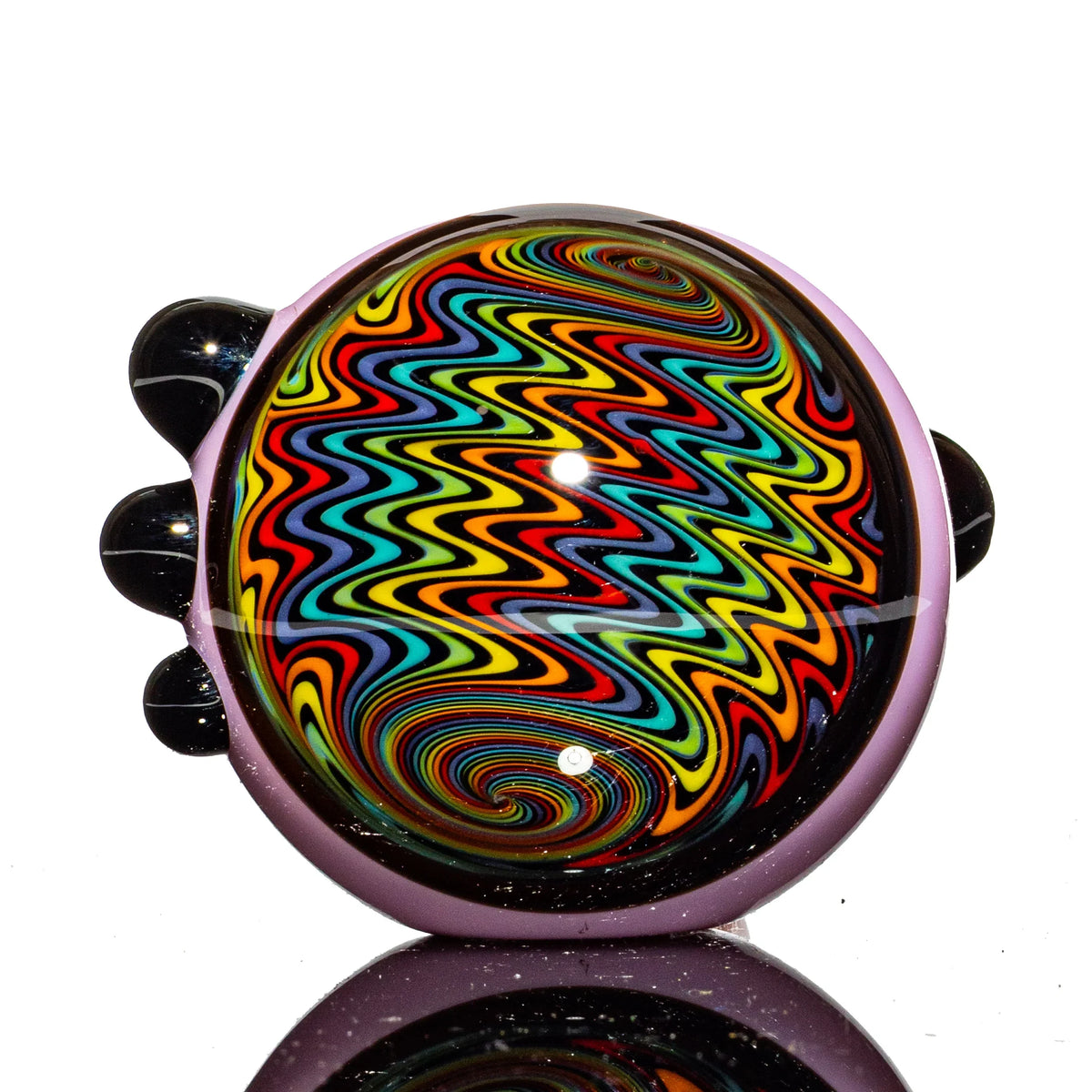 Puzzler Glass - Pink & Rainbow Wig Wag Cap Spoon