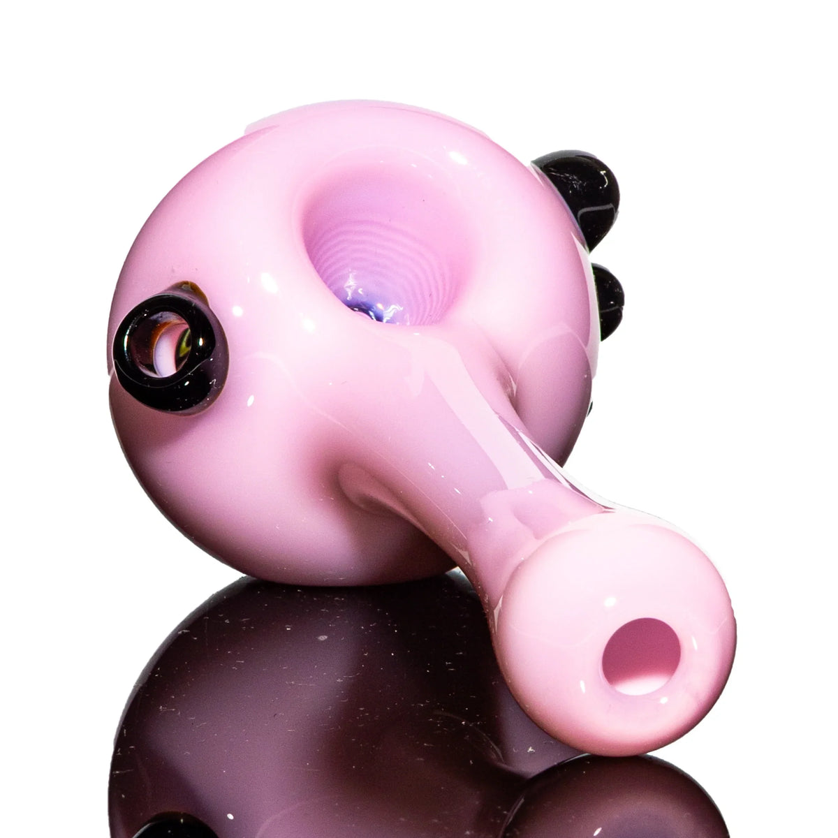 Puzzler Glass - Pink & Rainbow Wig Wag Cap Spoon