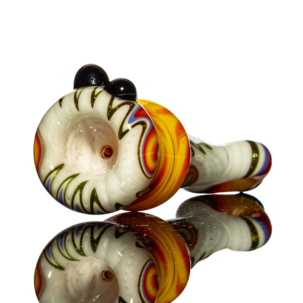 Puzzler Glass - White & Fire Wig Wag Onie