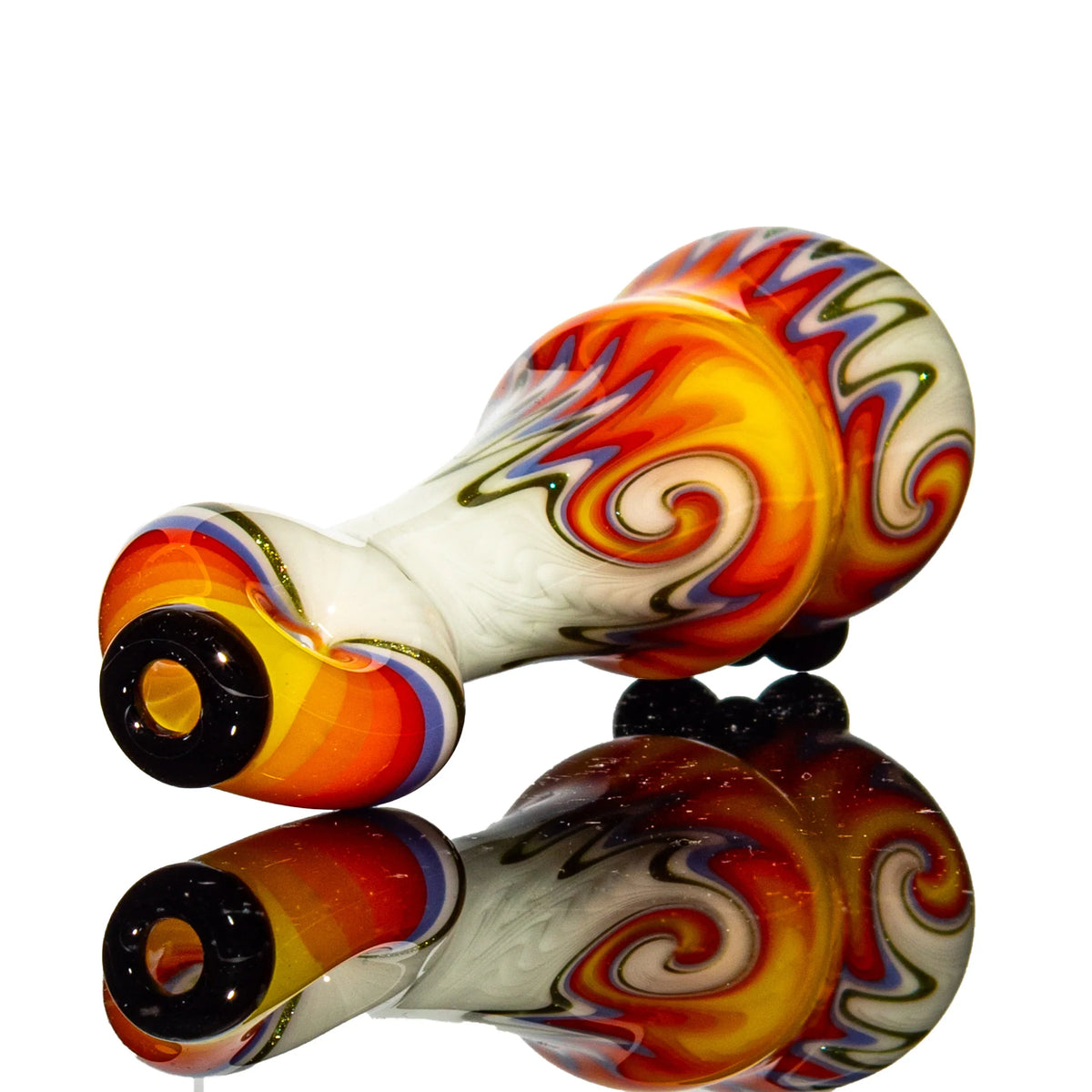 Puzzler Glass - White & Fire Wig Wag Onie