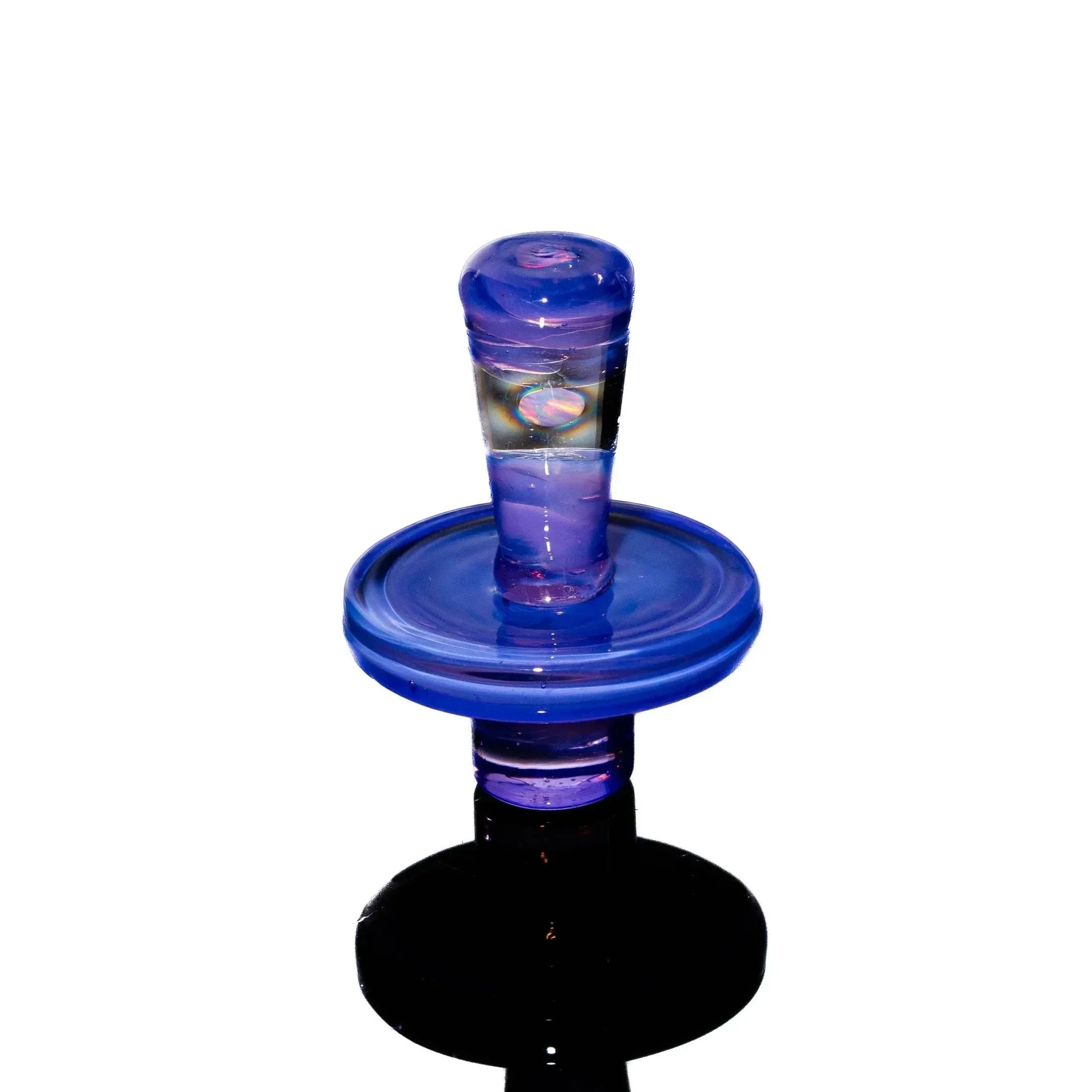 Milky purple glass carb cap with rounded top for dab rig accessories