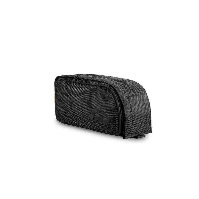 Black travel pouch with zipper, smell-proof bag for accessories and storage