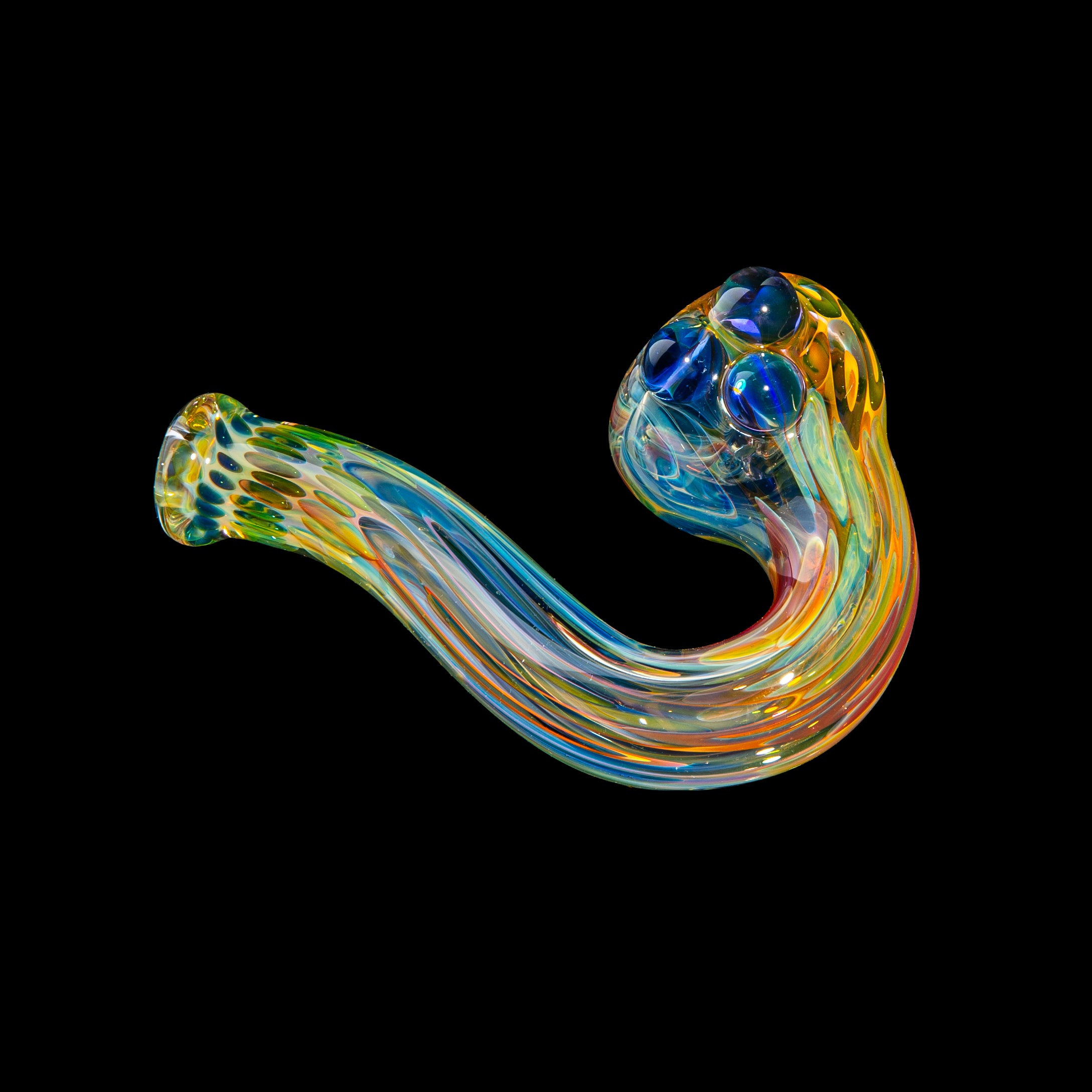 Sarah Marblesbee - Blue Dotted Fumed Four Hole Sherlock