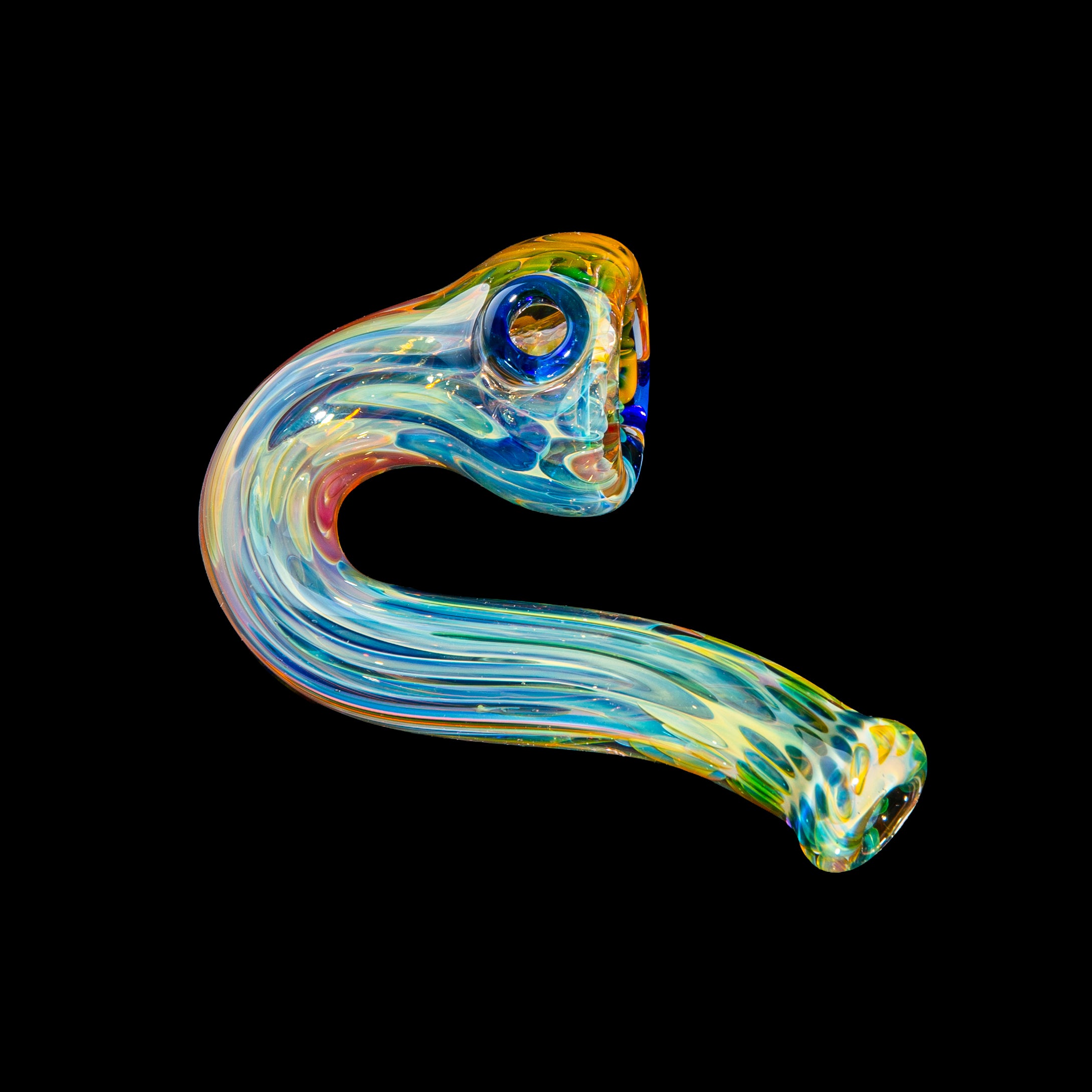 Sarah Marblesbee - Blue Dotted Fumed Four Hole Sherlock