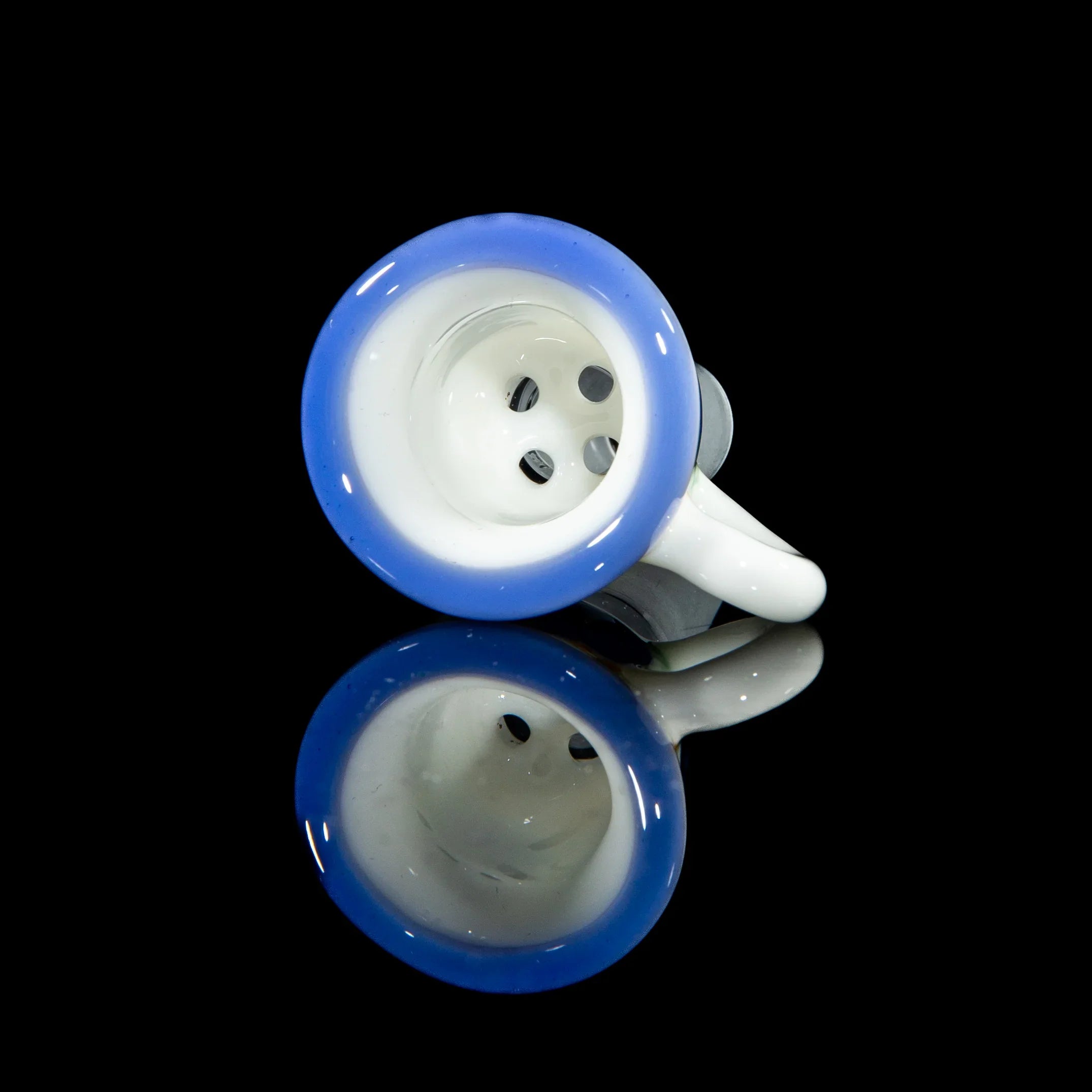 Sarah Marblesbee - Blue Floral Teacup Four Hole 14mm Slide