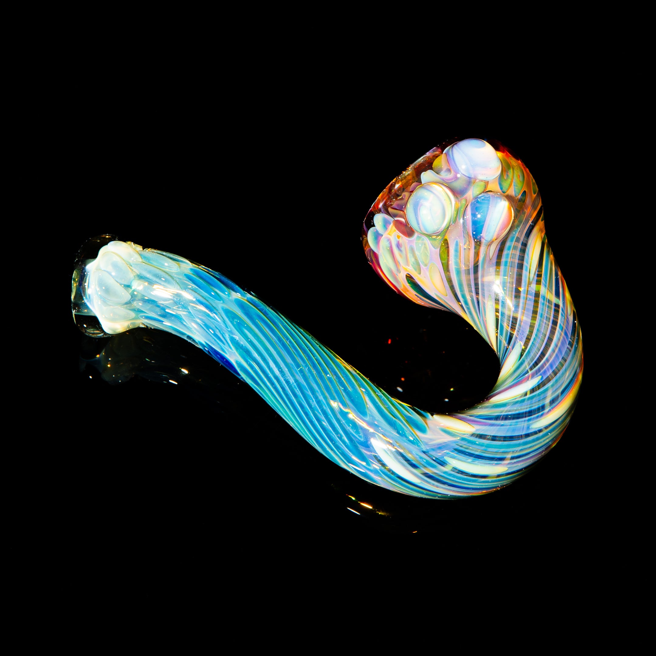 Sarah Marblesbee - Green Stardust Fumed Four Hole Sherlock