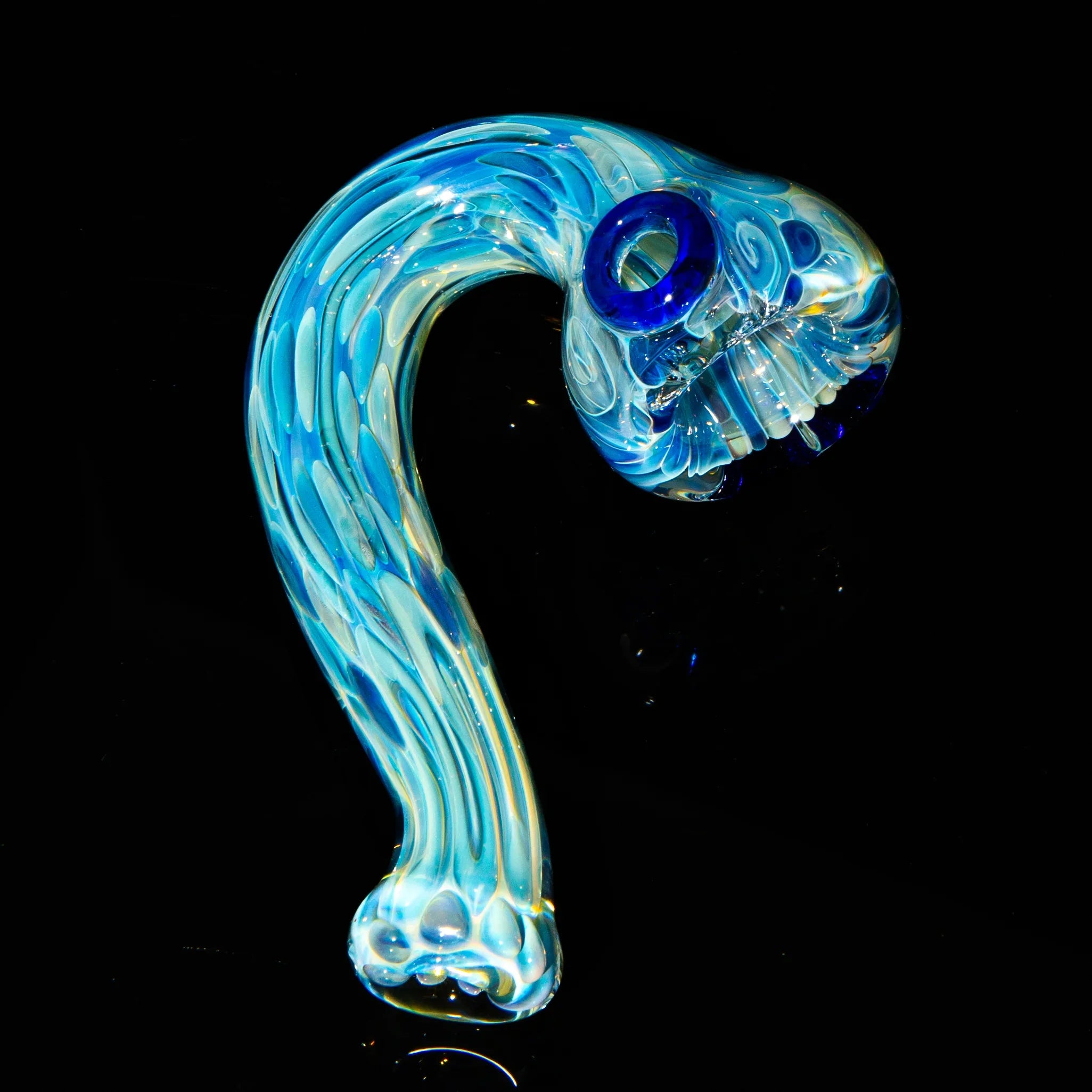 Sarah Marblesbee - Inside Out Fumed Blue Dot Four Hole Sherlock
