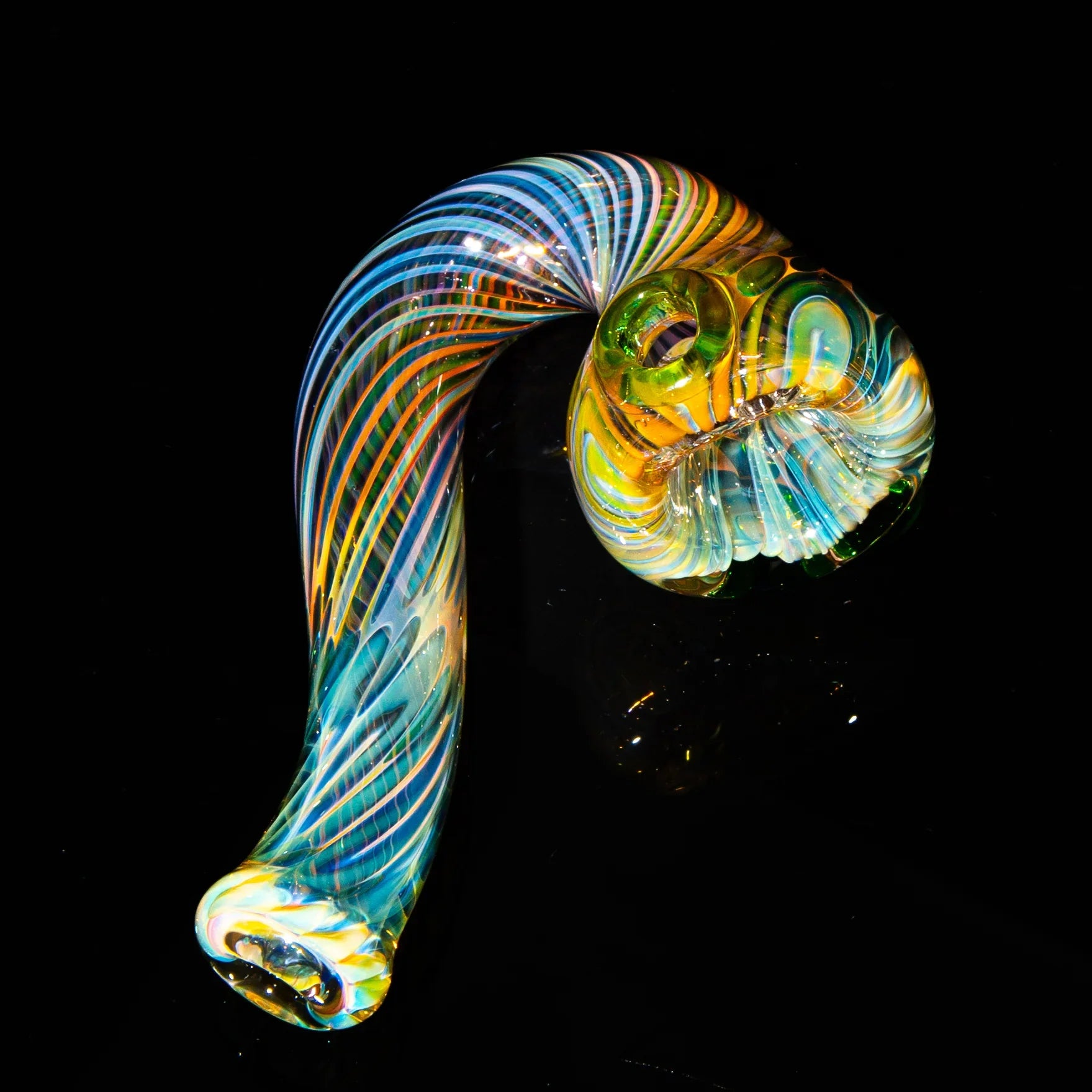Sarah Marblesbee - Inside Out Fumed Green Dot Four Hole Sherlock